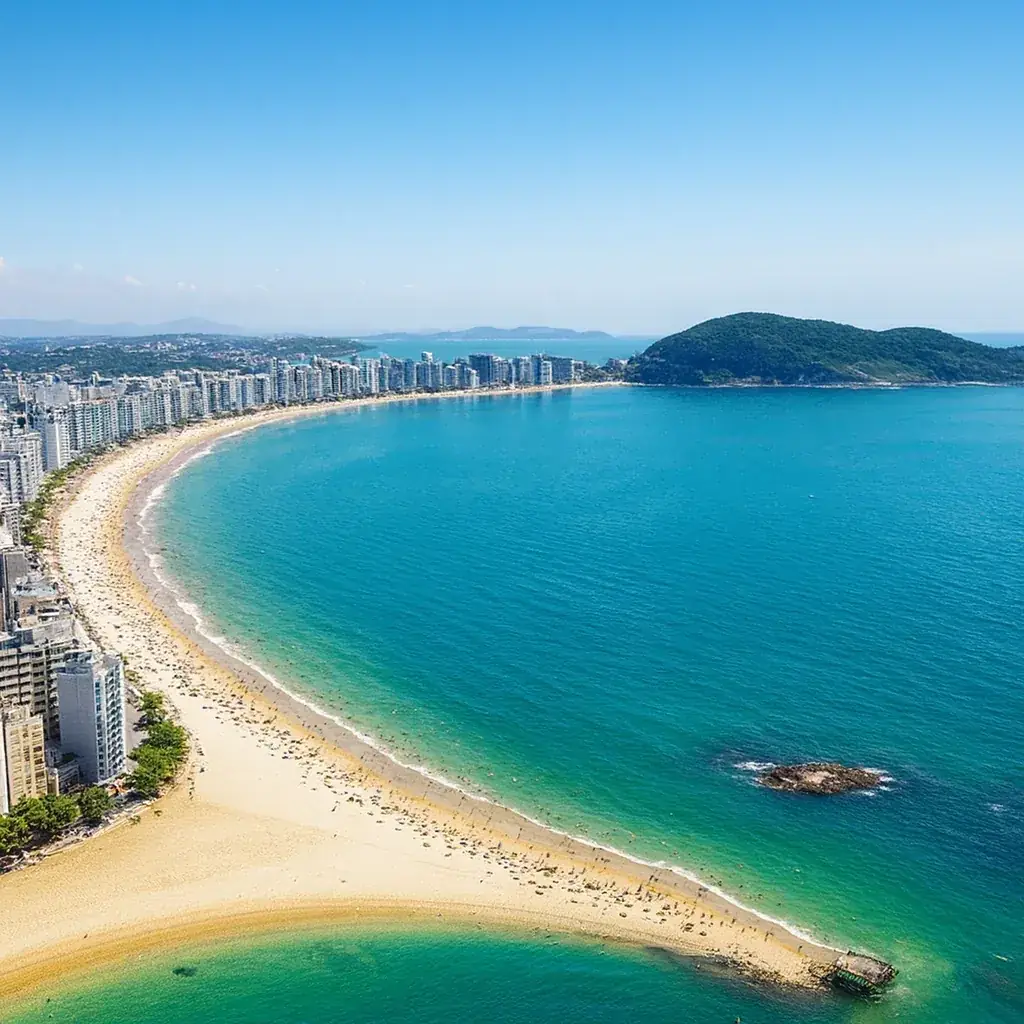 Vista aérea da Praia do Morro, em Guarapari